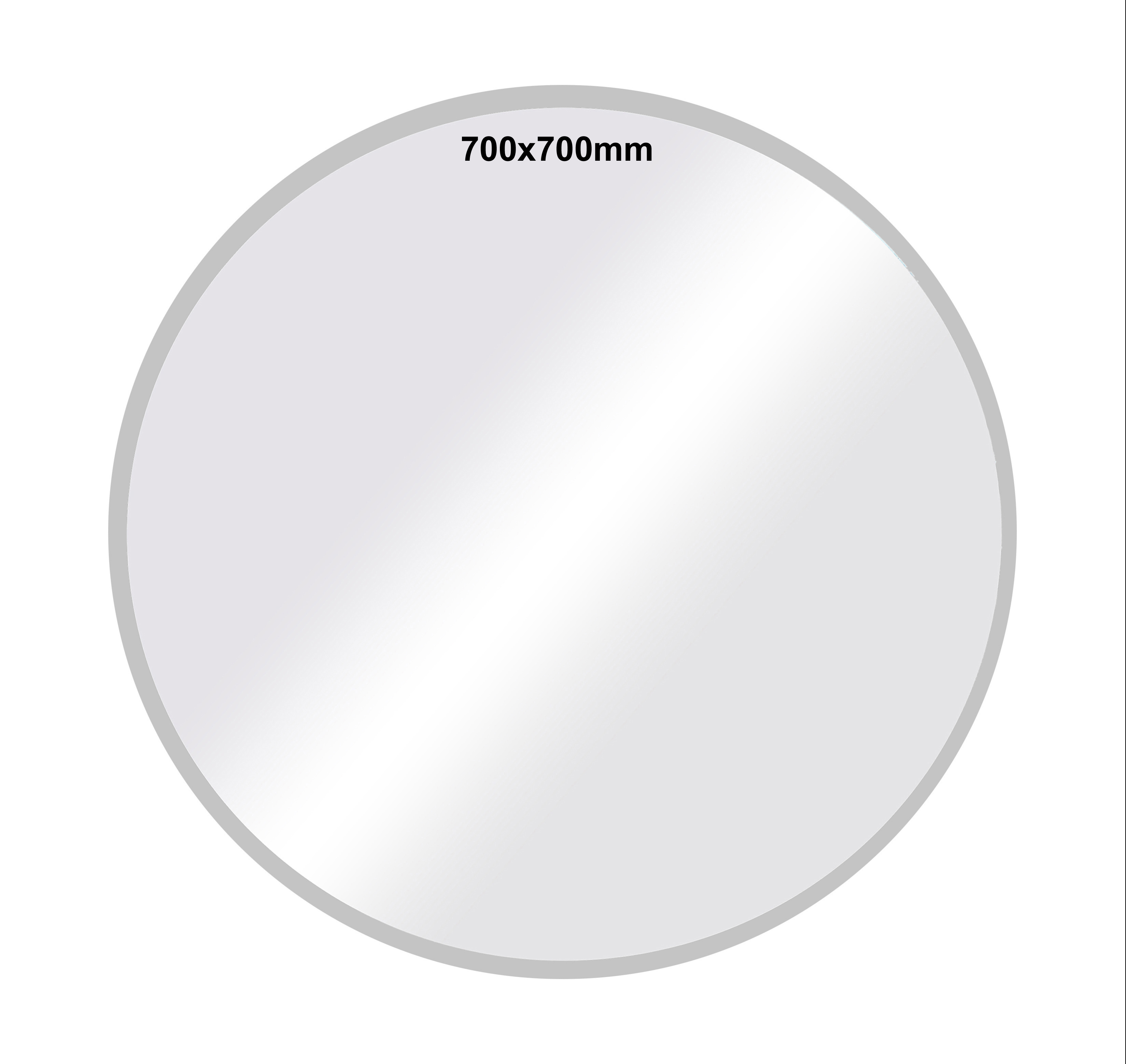 EMC024 Wall décor art mirror modern round light grey frame 700mm